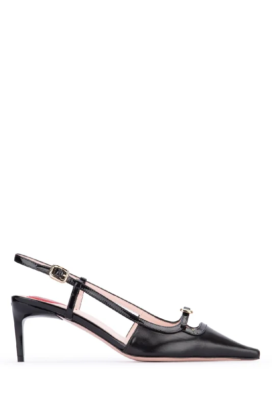 High heels for festive fall nights -ROGER VIVIER Elegant Mini Buckle Slingback Pumps - Perfect for Any Occasion