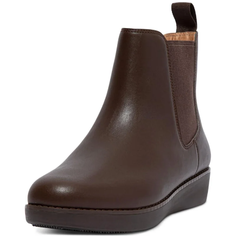 Boots with cozy ridge piles -Fitflop Womens Sumi Chelsea Leather Pull On Chelsea Boots