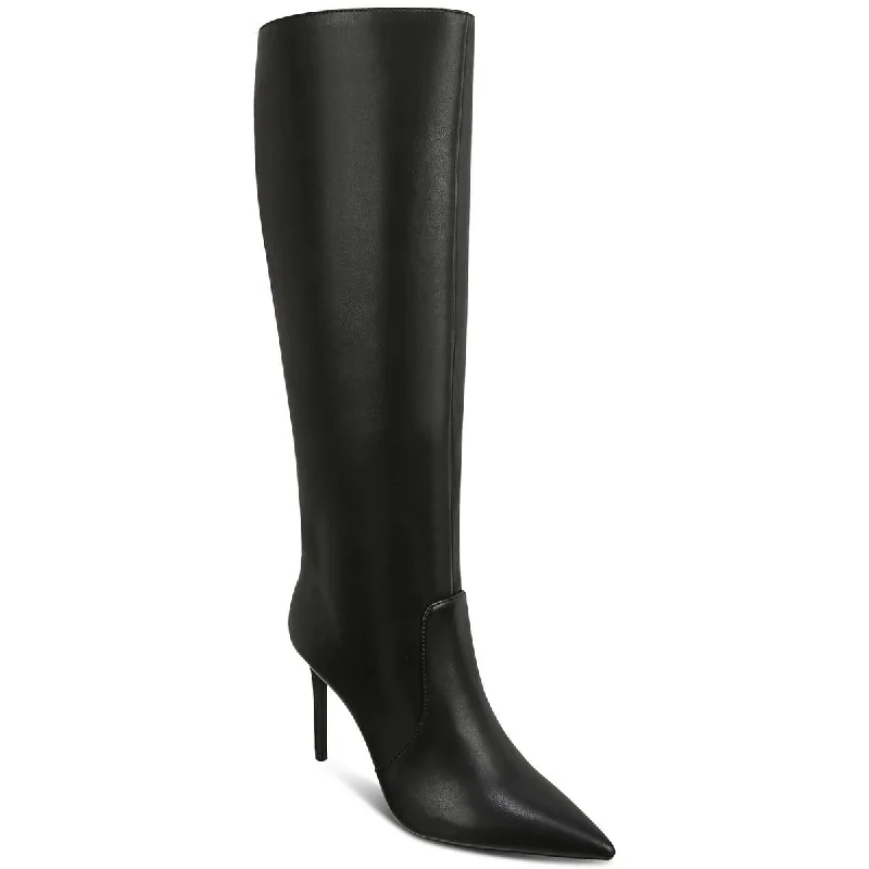 Boots with dappled print style -INC Womens Havannah Faux Leather Pointed Toe Knee-High Boots