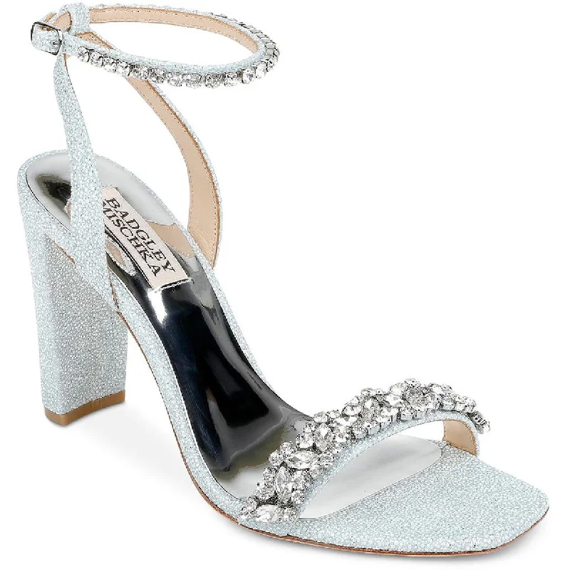 High heels with fine sole accents -Badgley Mischka Womens Tasmine Embellished Ankle Strap Pumps