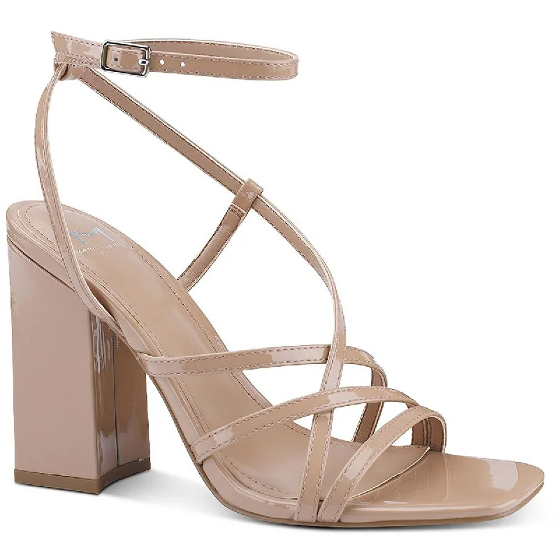 Best sandals for summer coastal evenings-Marc Fisher LTD Womens Edalyn Strappy Leather Ankle Strap