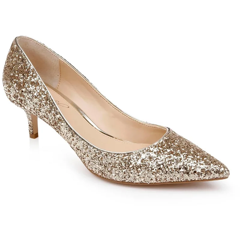 High heels with vibrant sole designs -Jewel Badgley Mischka Womens Royalty Glitter  Pumps