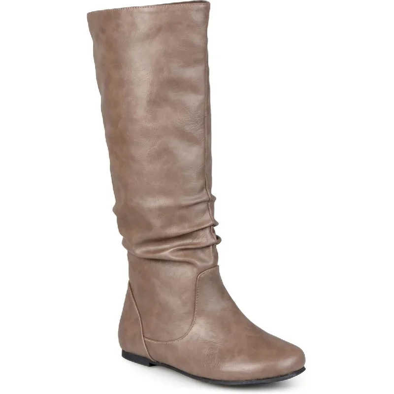 Boots with beefy sole grip -Journee Collection Womens Jayne Faux Leather Slouchy Knee-High Boots