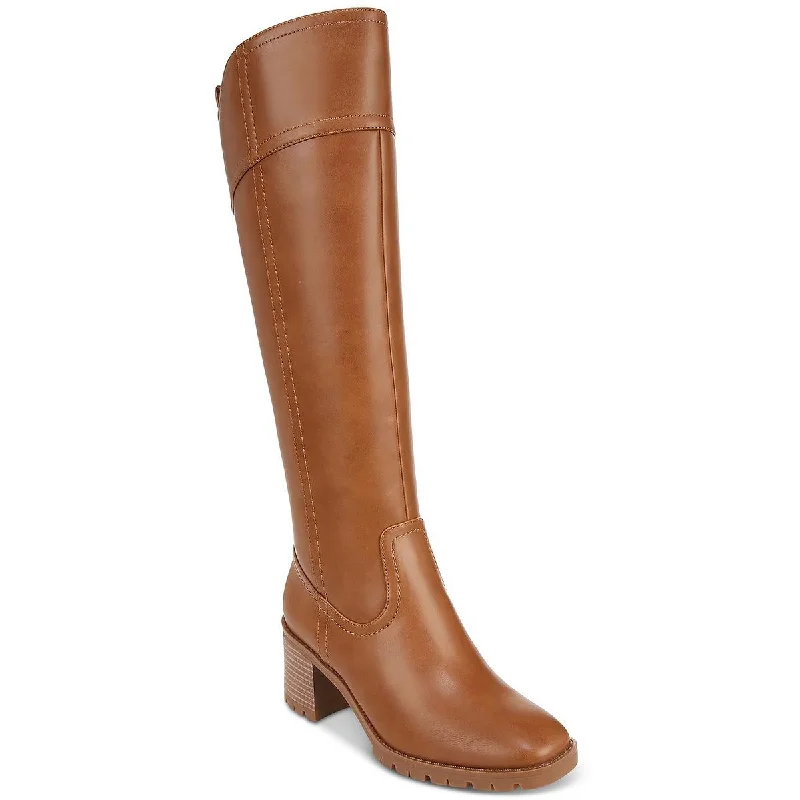 Loomed boots with folk vibes -Style & Co. Womens Colett Faux Leather Square Toe Knee-High Boots