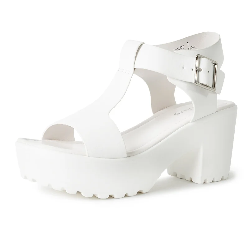 Premium sandals for chic beach evenings-Corby | White