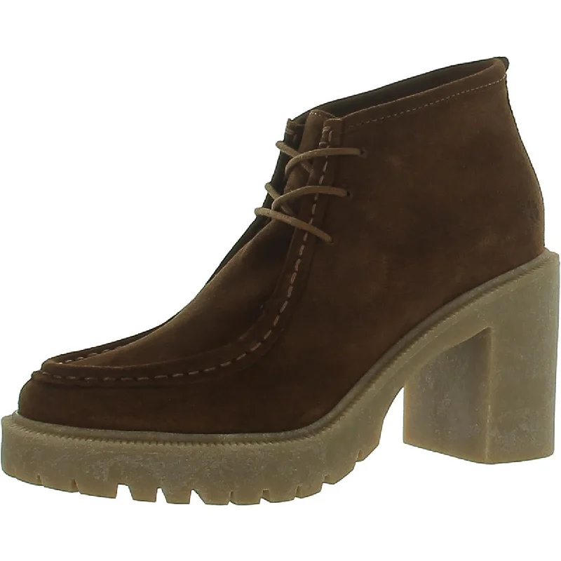 Scarce boots with batch charm -Lucky Brand Womens Hollia Block Heel Faux Suede Mid-Calf Boots