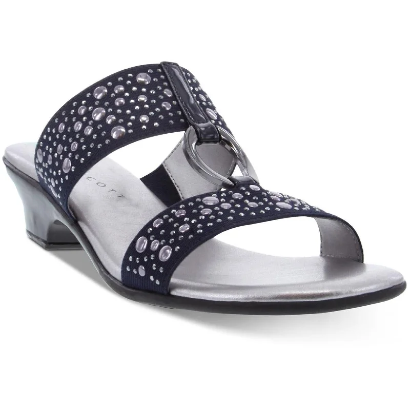 Lightweight sandals for warm seaside evenings-Karen Scott Womens Eanna Textured Kitten Heels