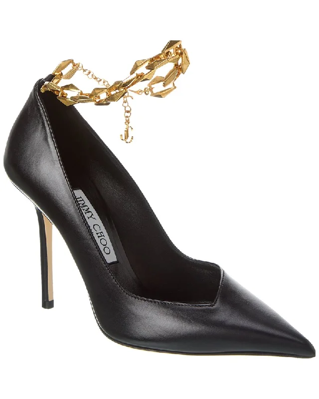 High heels for outdoor dusk dinners -Jimmy Choo Diamond Talura 100 Leather Pump