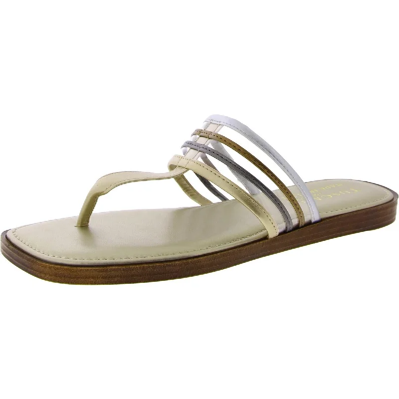 Lightweight sandals for warm coastal evenings-Tuscany By Easy Street Womens Antea Faux Leather Slip-On Slide Sandals