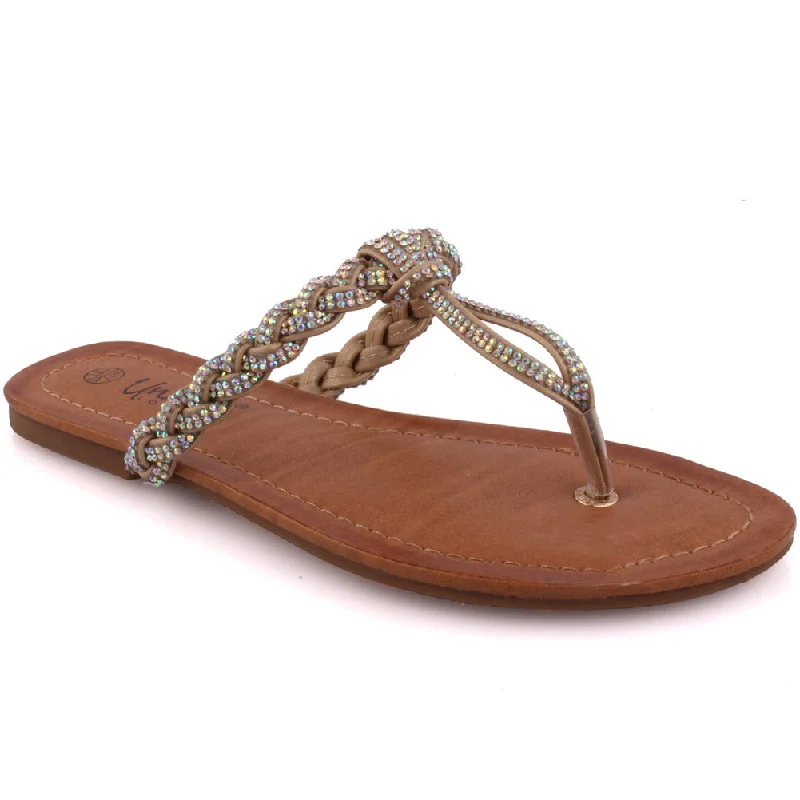 Slippers with deal nap swaps -Women ‘Heiti’ Open Toe Flat Decorated Summer Slippers