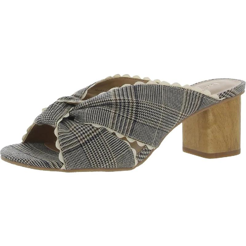 Non-slip sandals for wet beach evenings-Jack Rogers Womens Holly Plaid Block Heel Mules