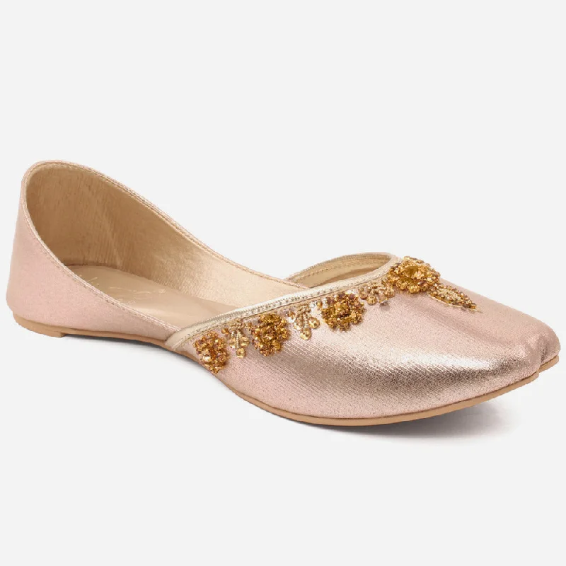 Slippers with meek nap hues -Women "LILY" Indian Slipper Khussa