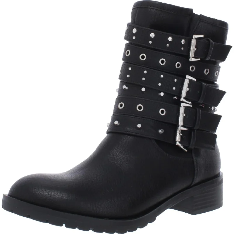 Stout boots for trail grind -Fergalicious by Fergie Womens Fantom Faux Leather Embellished Mid-Calf Boots