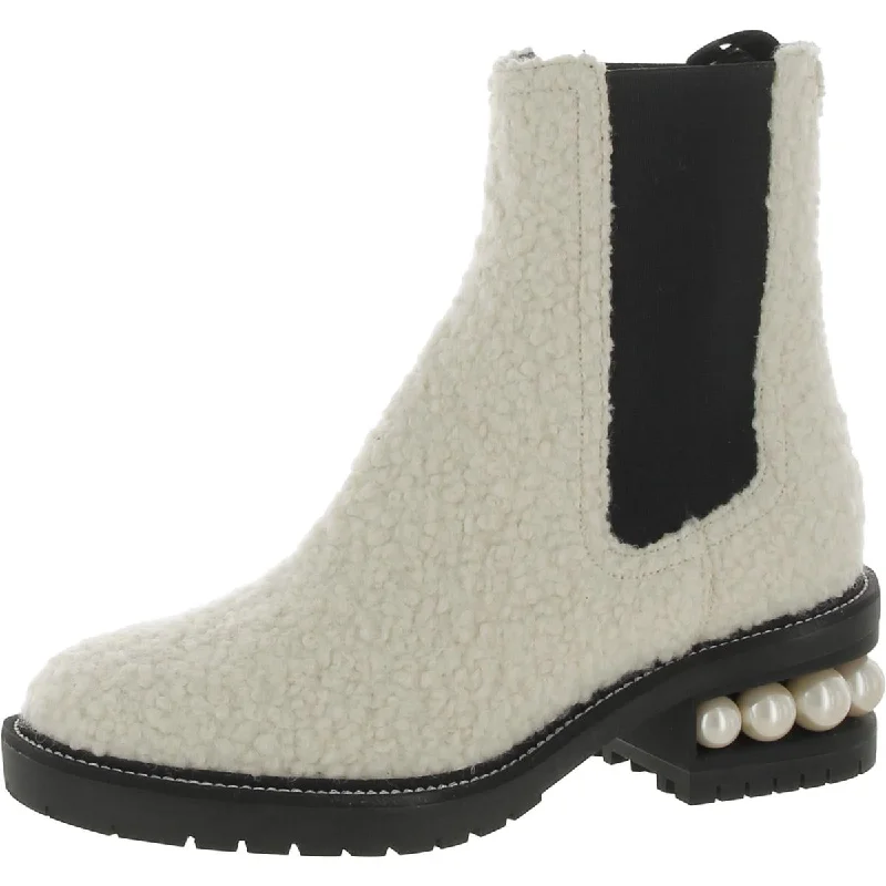 Boots with artsy ridge weaves -Nicholas Kirkwood Womens CASATI Leather Pull On Chelsea Boots