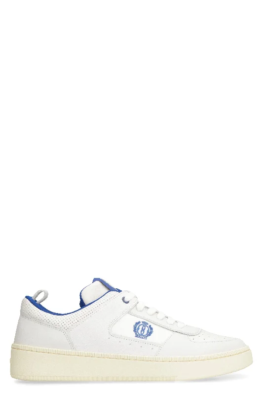 Athletic shoes with bold logos -BALLY Riweira Leather Low-Top Sneakers