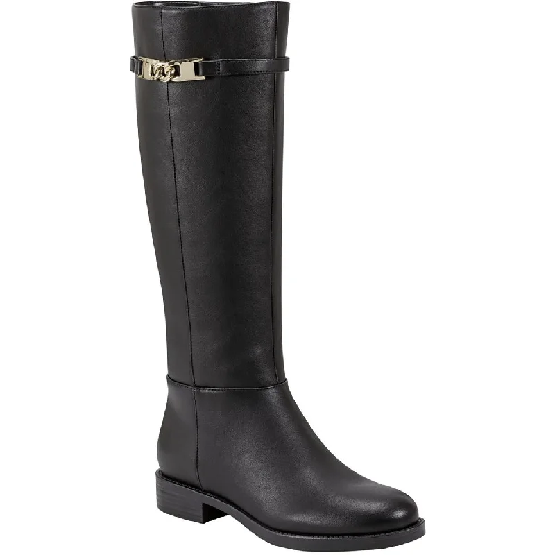 Easy boots with denim vibes -Bandolino Womens Romi Faux Leather Round Toe Knee-High Boots