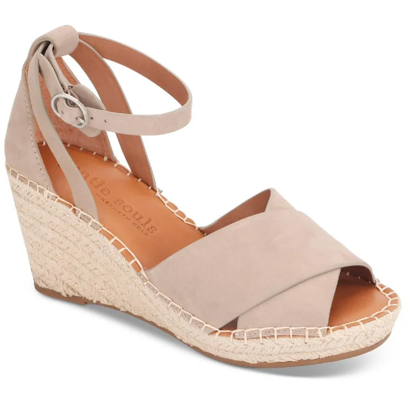 Cheap sandals for quick coastal evenings-Gentle Souls by Kenneth Cole Womens Charli Leather Sandal Wedge Heels