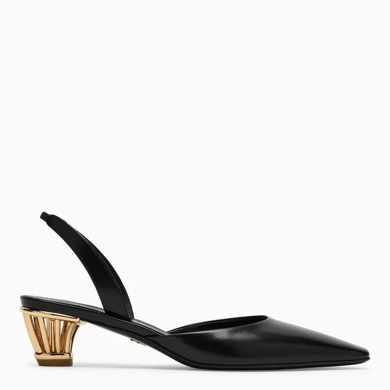 High heels with clean heel patterns -Ferragamo Elegant Slingback Pumps with Cage Heel