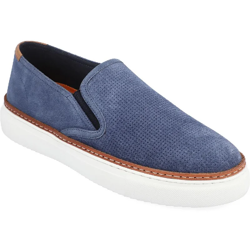 Athletic shoes for race day -Thomas & Vine Mens Tillman Leather Perforated Casual And Fashion Sneakers