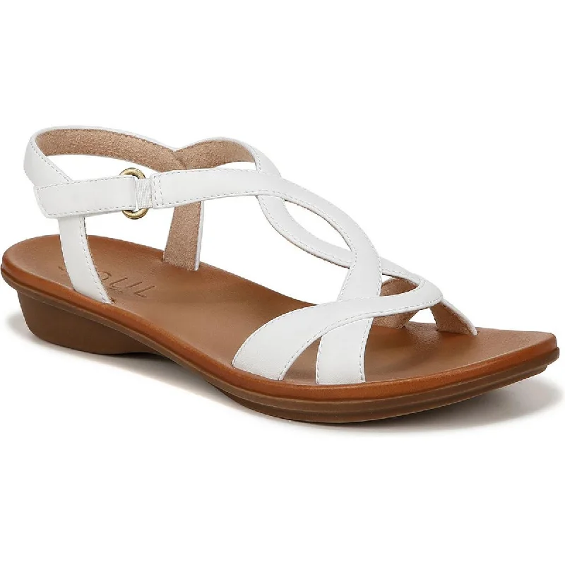 Affordable sandals for sunny shore evenings-Naturalizer Womens Solo Faux Leather Ankle Strap Strappy Sandals