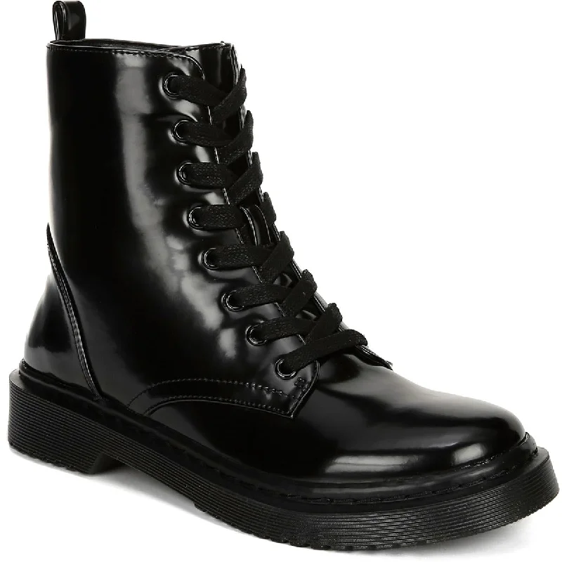 Boots for twilight ridge calm -Fergalicious by Fergie Womens Martina Patent Lace-Up Combat Boots