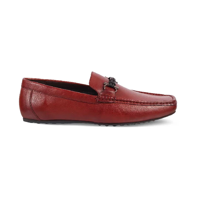 Affordable loafers for family evening walks-The Proter Wine Men's Leather Driving Loafers Tresmode