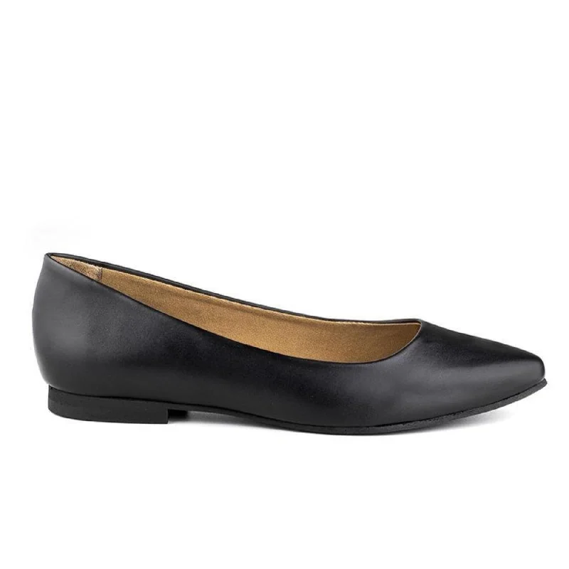 Flats with bouncy sole cushioning -'Diana' Vegan Women's Flat by Ahimsa - Matte Black