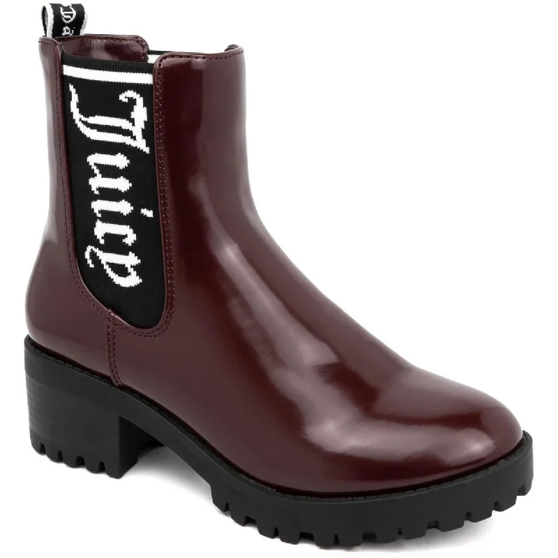 Boots with tiny ridge repose -Juicy Couture Womens One Up Block Heel Lug Sole Mid-Calf Boots