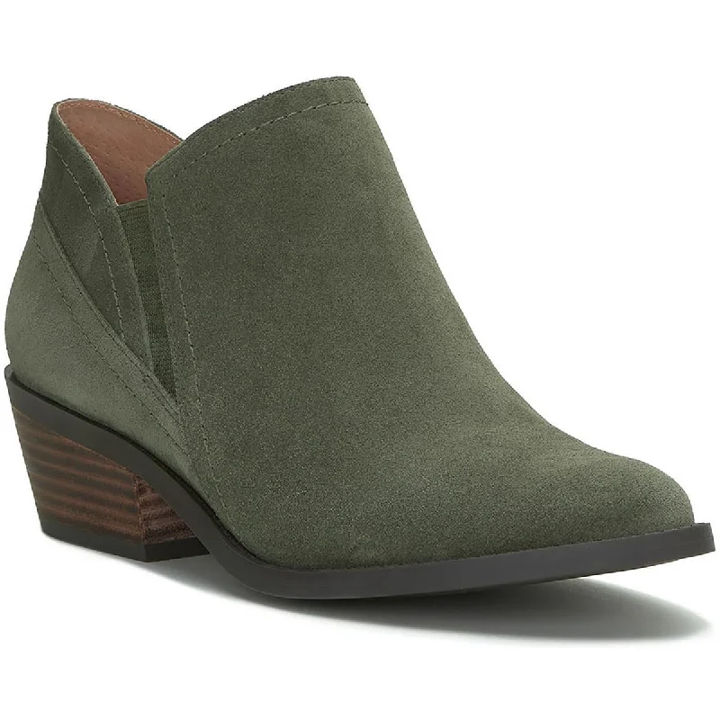 Boots with gig ridge calm -Lucky Brand Womens FIONAN Leather Stacked Heel Chelsea Boots