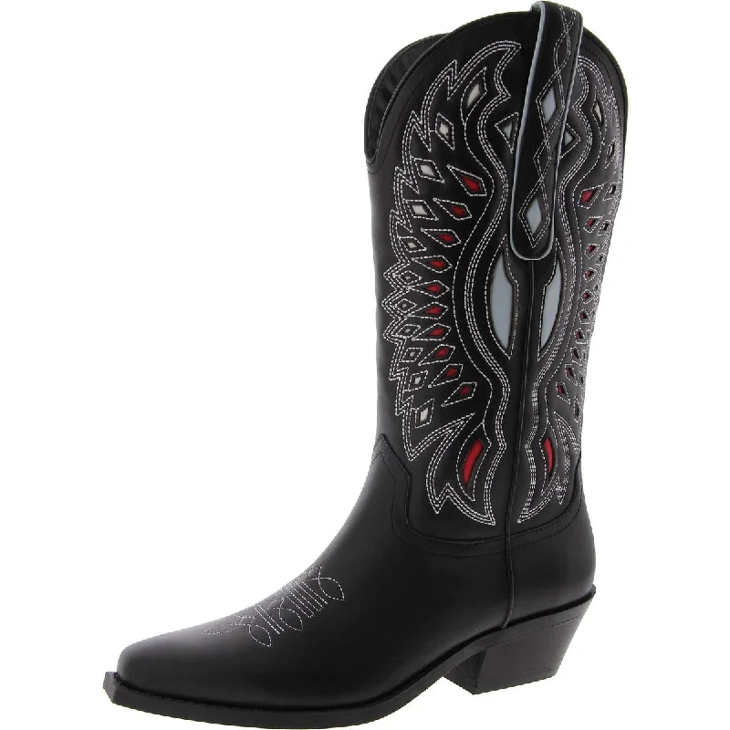 Slip-on boots with plush linings -Steve Madden Womens Pull On Stitched Cowboy, Western Boots