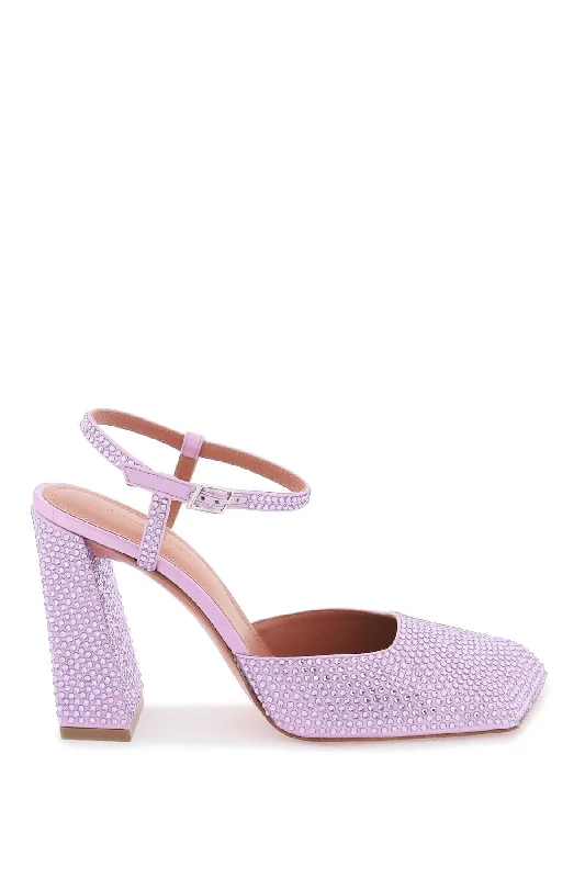 High heels with cushy sole linings -Amina Muaddi Charlotte Pumps With Crystals