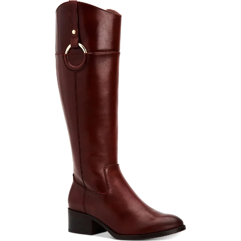 Boots with light ridge hush -Alfani Womens Bexleyy Leather Wide Calf Riding Boots