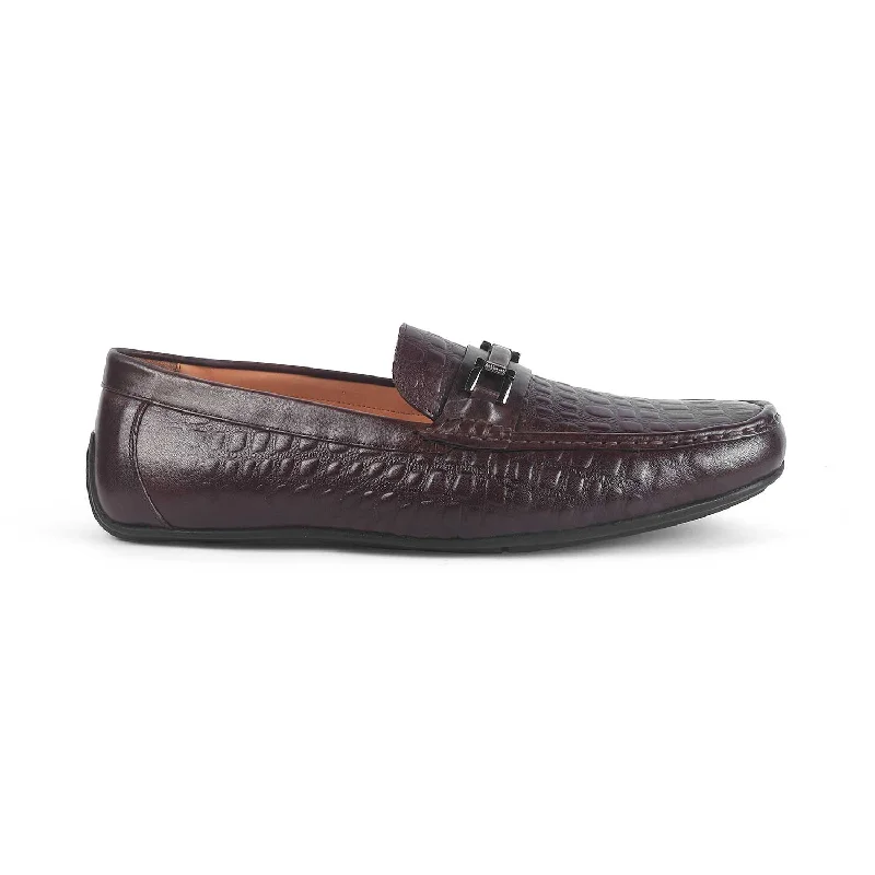 Soft loafers for gentle night strolls-Tresmode Camil Brown Men's Leather Driving Loafers