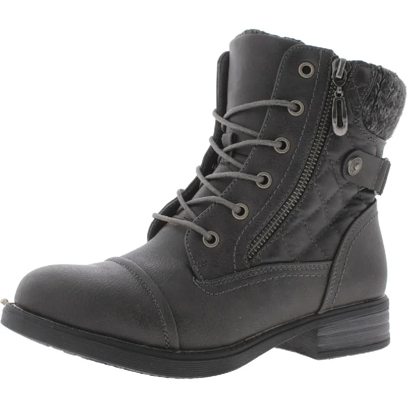 Grand boots with gilt linings -Globalwin Womens Faux Leather Ankle Combat & Lace-up Boots