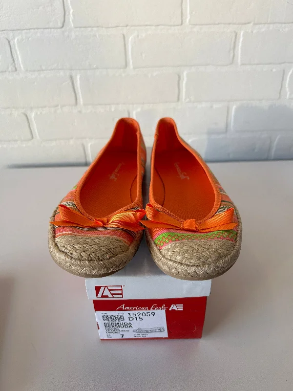 Flats with firm heel linings -Shoes Flats By American Eagle In Orange & Pink, Size: 7