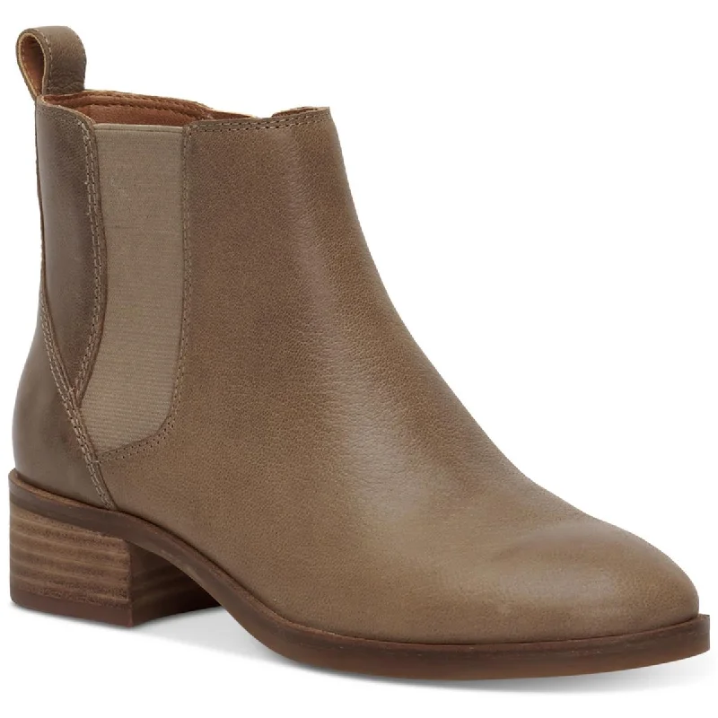 Boots with soft ridge pads -Lucky Brand Womens Podina Leather Pull On Chelsea Boots