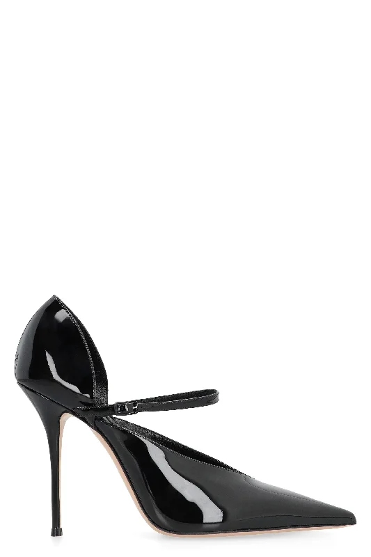 Trendy high heels for fall gatherings -CASADEI Scarlet Jolly Patent Leather Pointed Toe Pumps