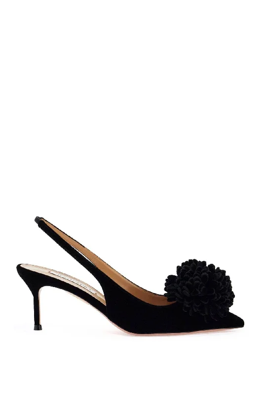 High heels with retro autumn flair -Aquazzura Women's Velvet Couturier Slingback