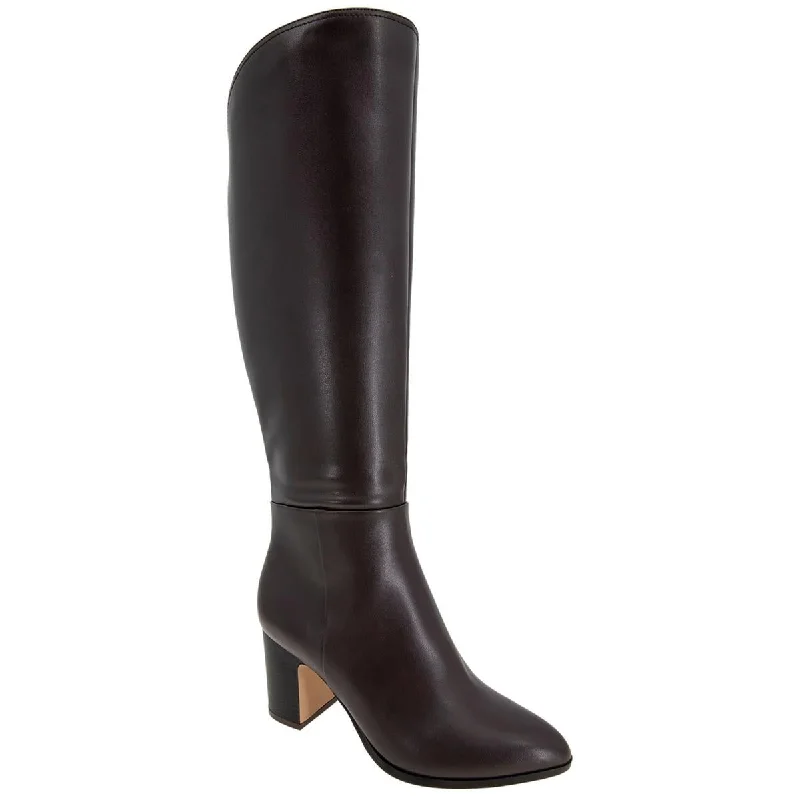 Boots with airy ridge beds -BCBGeneration Womens SEDI Faux Leather Block heel Knee-High Boots