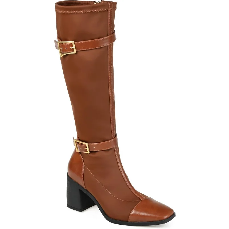 Boots for ridge trail chats -Journee Collection Womens Gaibree Faux Leather Tall Knee-High Boots