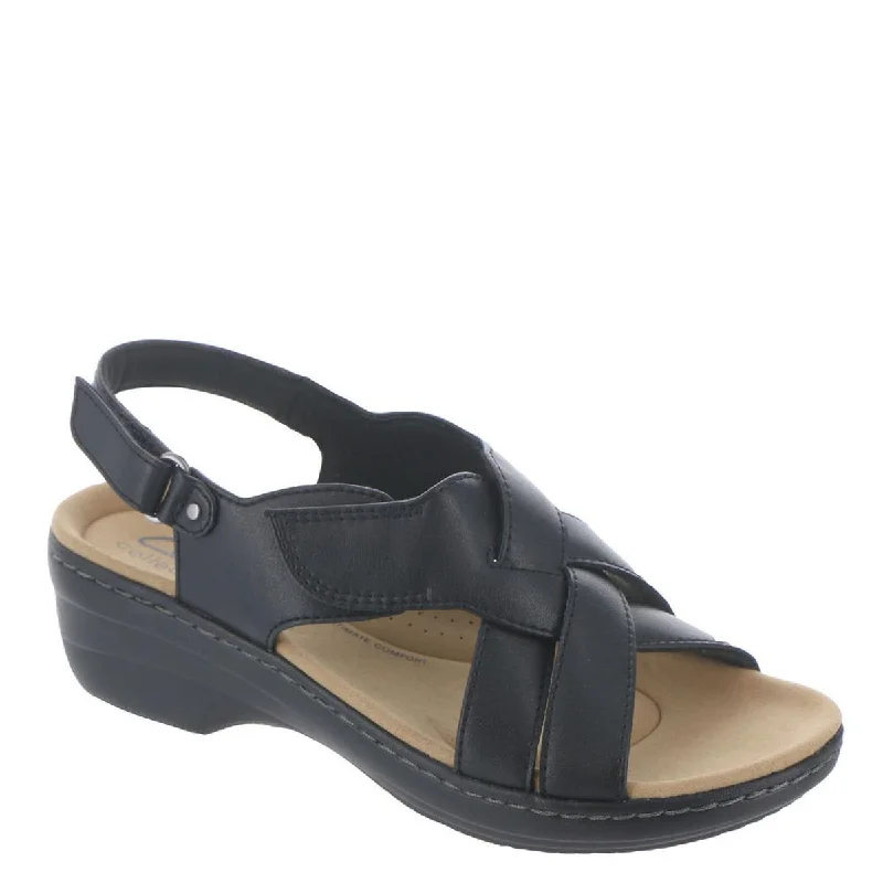 Premium sandals for chic shore evenings-Clarks Womens Merliah Echo Cushioned Footbed Wedge Sandals