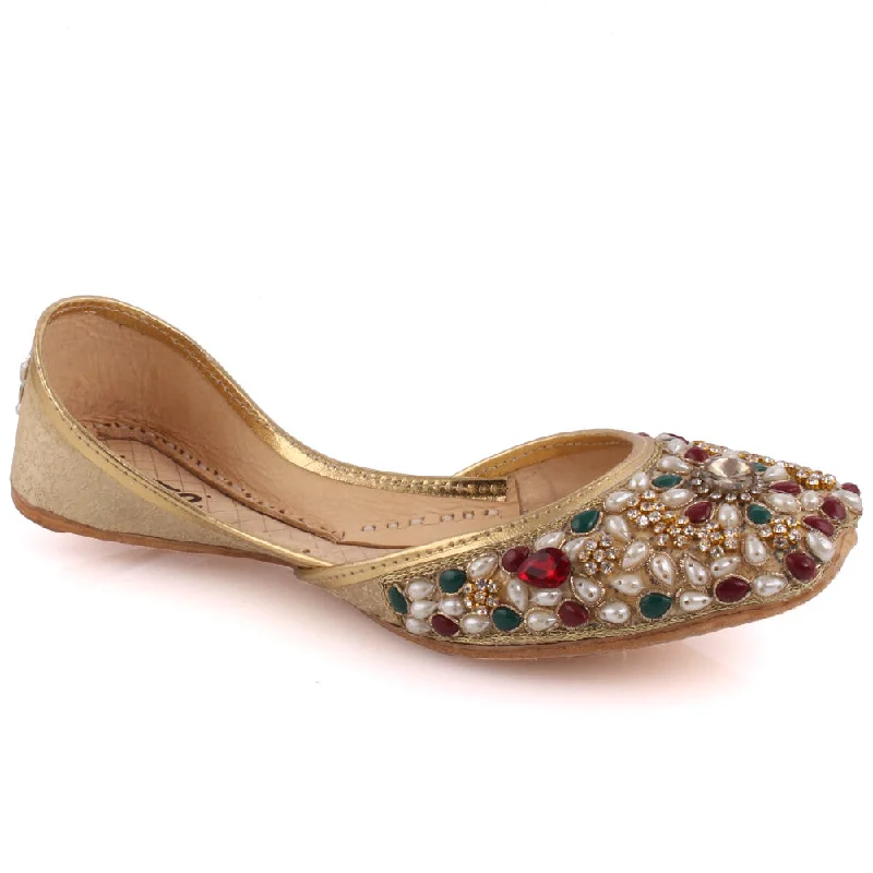 Slippers with cozy nap peace -Women ‘Opal’  Gemstone Khussa Slippers