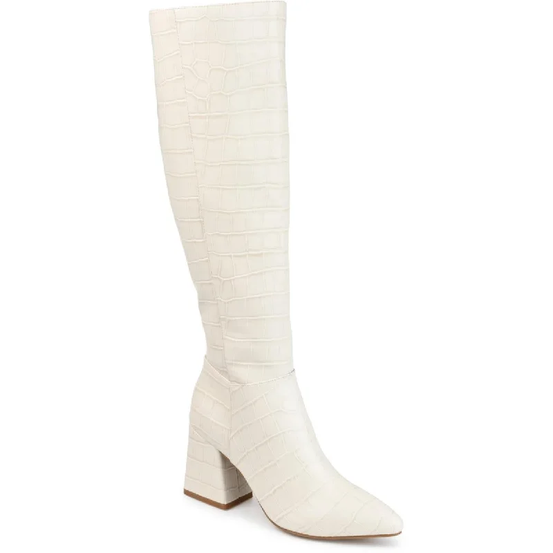 Dusky boots for subtle style -Journee Collection Womens Landree Faux Leather Knee-High Boots