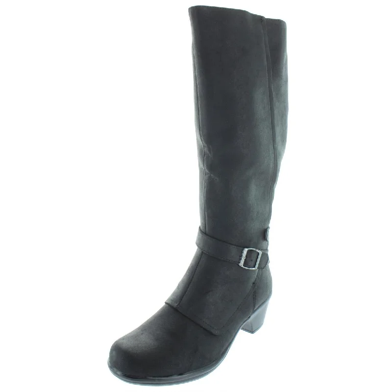 Boots with cold ridge repose -Easy Street Womens Jan Wide Calf Faux Leather Riding Boots