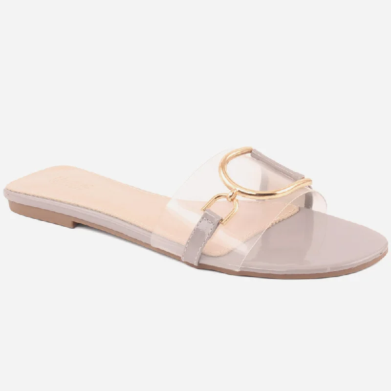 Slippers with plump nap heels -Women "SOFIA" Transparent Upper Slippers