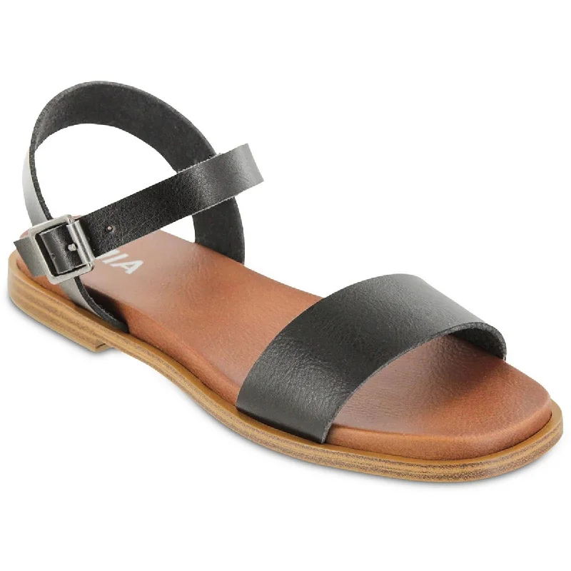 Durable sandals for sandy seaside evenings-Mia Womens Karina Faux Leather Flat Slingback Sandals