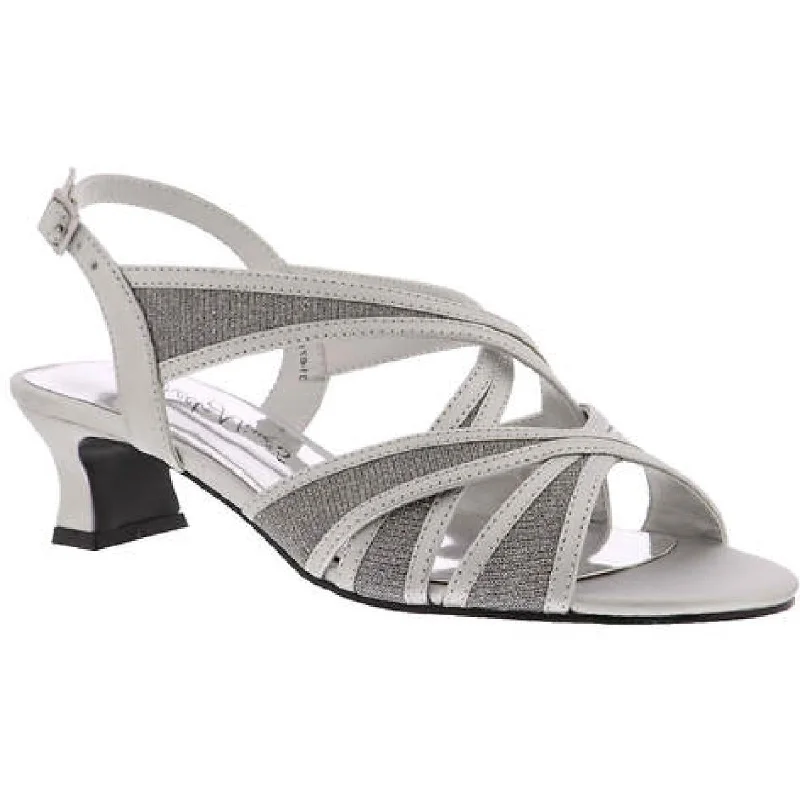 Durable sandals for tough shore evenings-Easy Street Womens Tristen Metallic Ankle Strap Kitten Heels