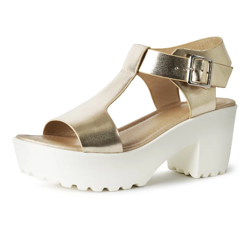 Non-slip sandals for rocky shore evenings-Corby | White Gold