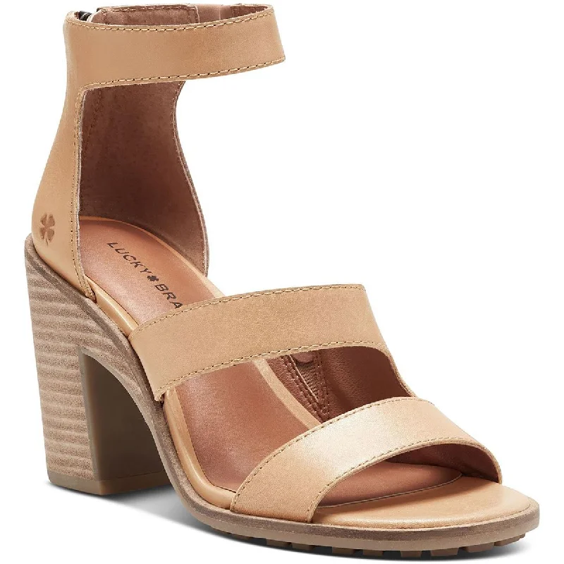 Durable sandals for tough shore evenings-Lucky Brand Womens Valka Leather Stretch Ankle Strap