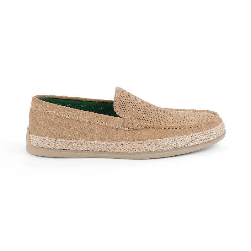 Durable loafers for busy night strolls-Tresmode Bath Beige Men's Suede Leather Loafers